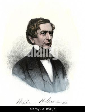 William H Seward, le secrétaire d'État en vertu de l'Abraham Lincoln. À la main, gravure sur acier Banque D'Images