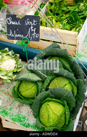 Chou de Milan, marché France Banque D'Images
