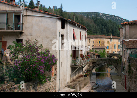 Laurent-le-Minier, un village de la région Languedoc Roussillon salon du sud de la France. Banque D'Images