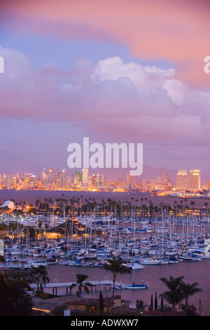 La tombée de la baie de San Diego San Diego en Californie Banque D'Images