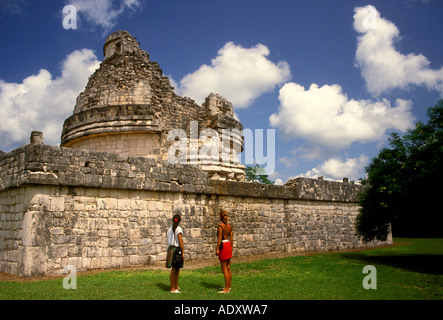 Observatoire, El Caracol, Chichen Itza, Site archéologique de Chichen Itza, l'état du Yucatan, péninsule du Yucatan, Mexique Banque D'Images