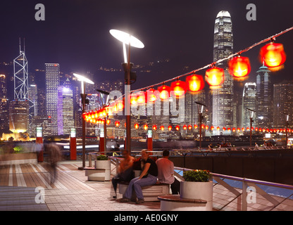 Kowloon s'Avenue of Stars et Hong Kong skyline at Dusk Hong Kong SAR Chine Asie Banque D'Images
