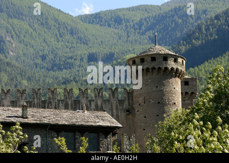 Le Château de Fenis, Val d'aoste, Italie Banque D'Images