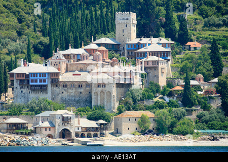 Doxeiariou monastère sur la République des moines Athos sur la péninsule de Chalcidice Banque D'Images