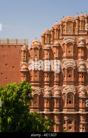 Inde Rajasthan Jaipur Hawa Mahal (palais des vents construit en 1799, le Palais des Vents Banque D'Images