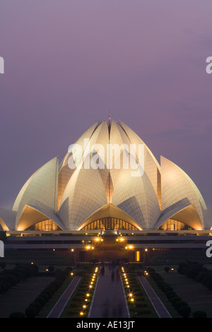 Inde Delhi Lotus Temple Baha'i House of Worship populairement connu comme le Temple du Lotus Banque D'Images