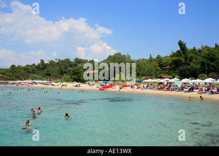 Kalogria sur la péninsule de Sithonia, sur la péninsule de Chalcidice en Grèce Banque D'Images