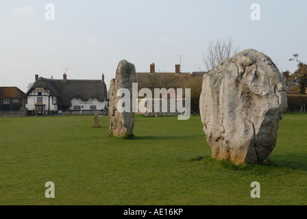 Le Red Lion Pub à Avebury Wiltshire, Angleterre Banque D'Images