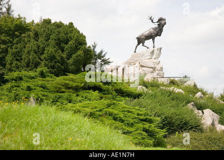 Le caribou en bronze, l'emblème de la Newfoundland Regiment. Banque D'Images