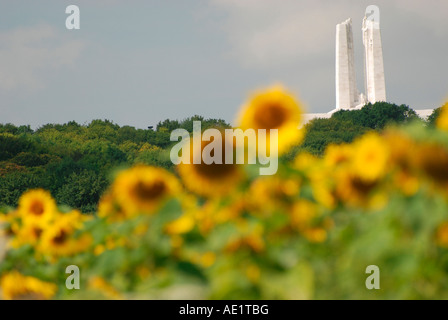 Le Canadian Memorial sur le dessus de la crête de Vimy. Banque D'Images