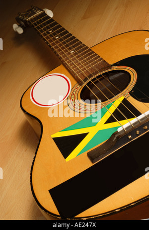 Rasta jamaïcain de reggae jamaïcain - guitare Banque D'Images