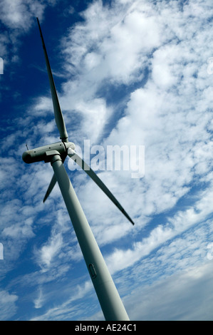 Éolienne AVEC CIEL BLEU ROYD MOOR SOUTH YORKSHIRE ANGLETERRE Royaume-uni UK Banque D'Images