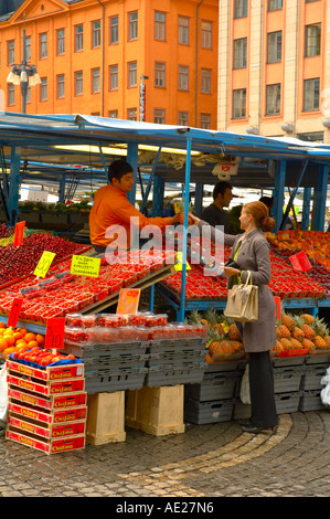 Le commerce au marché Hötorget, dans le centre de Stockholm Suède UE Banque D'Images