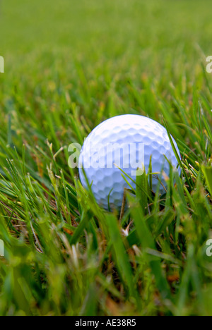 Balle de golf dans le rough Banque D'Images