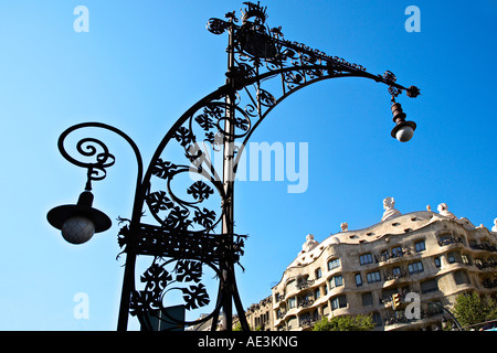 Casa Milà La Pedrera aka, Barcelone, Espagne. Banque D'Images