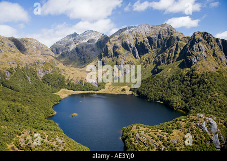 Norwest Lac Parc National de Fiordland ile sud Nouvelle Zelande aerial Banque D'Images