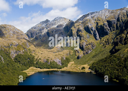 Norwest Lac Parc National de Fiordland ile sud Nouvelle Zelande aerial Banque D'Images