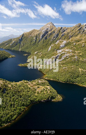 Norwest Lac Parc National de Fiordland ile sud Nouvelle Zelande aerial Banque D'Images