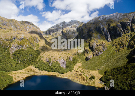 Norwest Lac Parc National de Fiordland ile sud Nouvelle Zelande aerial Banque D'Images