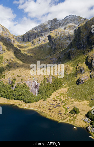 Norwest Lac Parc National de Fiordland ile sud Nouvelle Zelande aerial Banque D'Images