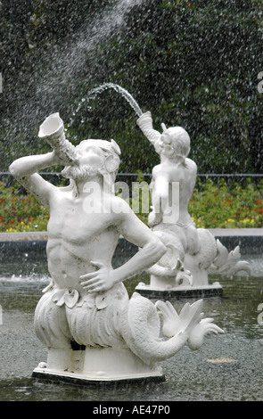 Forsyth Park et fontaine centrale à Savannah Georgia USA Banque D'Images