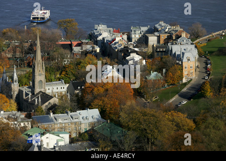 Vue aérienne du vieux Québec, dans la ville de Québec, Canada Banque D'Images