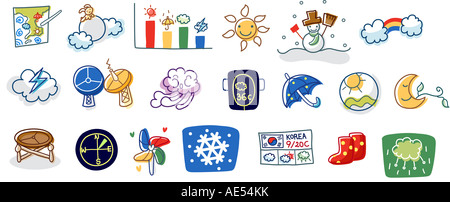 Close-up d'objets liés à la météo Banque D'Images