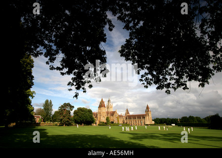 Le Cricket à la Charterhouse School, Surrey, Angleterre Banque D'Images