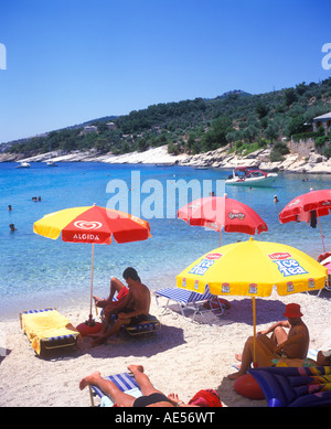 Plage de sable près de Alyki sur l'île de Thassos, en Grèce Banque D'Images