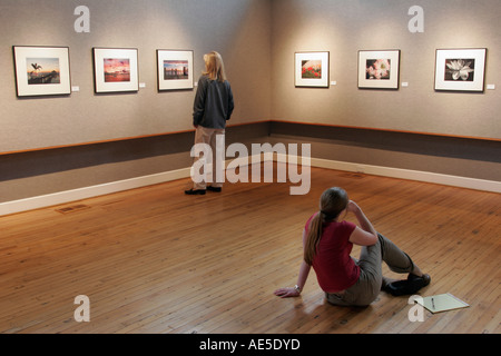 Chesapeake Virginia, Portlock Galleries à Sono, photos encadrées, femme assise, regardant l'observation, les visiteurs Voyage voyage tourisme terre Banque D'Images