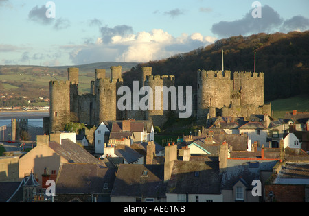 Château de Conwy, au nord du Pays de Galles, l'Angleterre, Royaume-Uni Banque D'Images