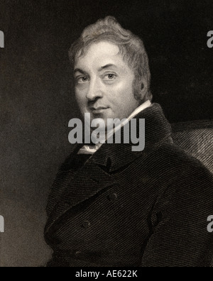 Edward Jenner, 1749 - 1823. Chirurgien anglais découvreur de la vaccination contre la variole. Banque D'Images