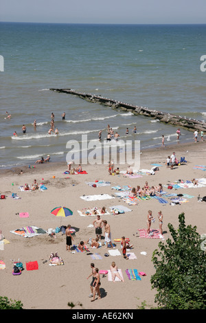 Ohio Cuyahoga County,Cleveland,Lake Erie,Huntington Reservation Park,public,plage,soleil,surf,OH070730081 Banque D'Images