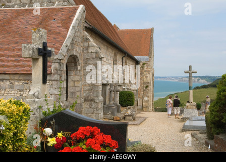 Église Saint-Valery à Varengeville sur mer Normandie France où l'artiste cubiste George Braque est enterré HOMER SYKES Banque D'Images