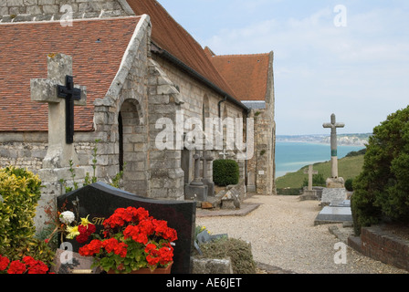 Église Saint-Valery à Varengeville sur mer Normandie France où l'artiste cubiste George Braque est enterré HOMER SYKES Banque D'Images