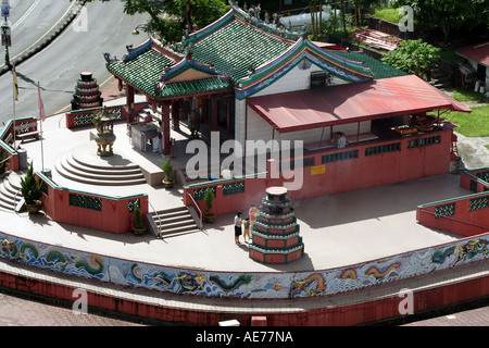 Vue aérienne du Temple Tua Pek Kong, taoïstes, Kuching, Sarawak, Bornéo, Malaisie Banque D'Images