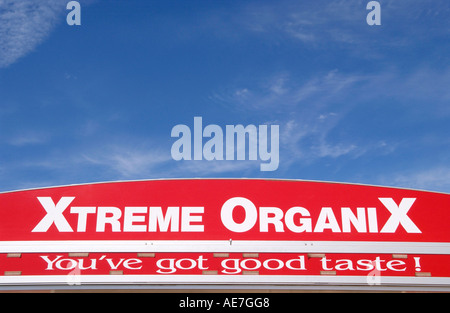 Xtreme Organix organic burger bar basé à Hay-on-Wye Powys Pays de Galles UK Banque D'Images