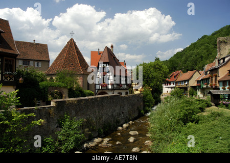 Kaisersberg, ville natale d'Albert Schweitzer, France, Alsace, Kaysersberg Banque D'Images