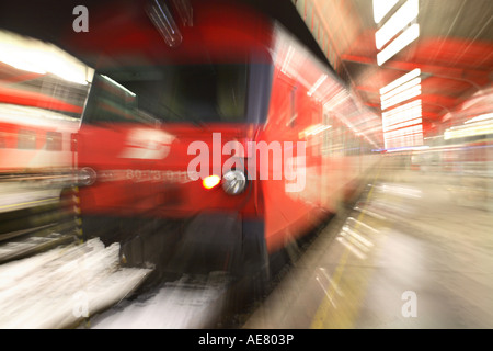 Train à la gare du sud, l'Autriche, Vienne Banque D'Images