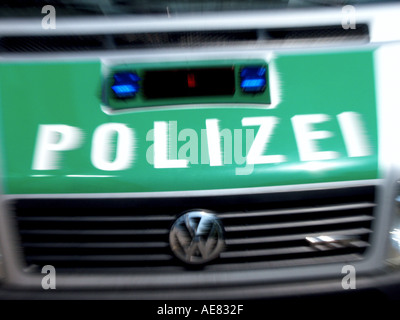 Close-up de voiture de police, Allemagne Banque D'Images