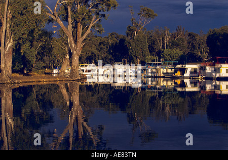 Péniche "marina" de Murray River, Australie Banque D'Images