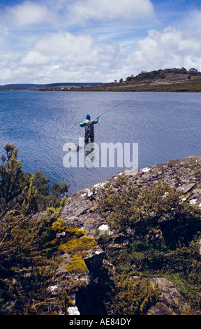 Monde "Fly Fishing" Championnats, Tasmanie, Australie, vertical, Banque D'Images