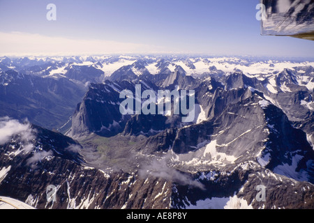 Vue aérienne de Cirque de l'Unclimbables Canada Territoires du Nord-Ouest Banque D'Images