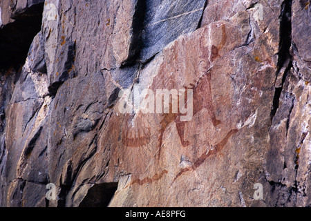 Le pictogramme rocher Agawa Lake Superior Ontario Canada Banque D'Images