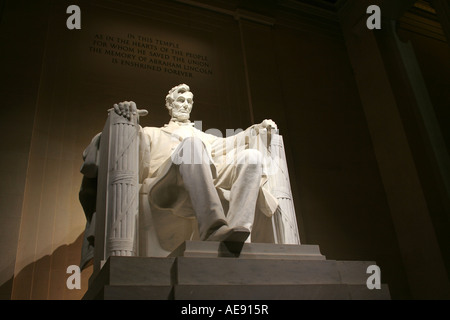 Abraham Lincoln Memorial statue Banque D'Images