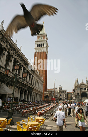 Piazza San Marco avec le Palazzo Ducale et Basilica di San Marco à Venise Italie Banque D'Images