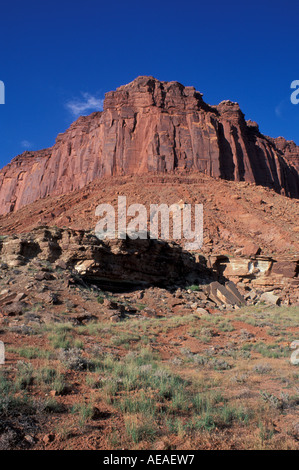 Près de Canyonlands National Park Pirogue UT formations de grès Nature Conservancy Ranch Banque D'Images