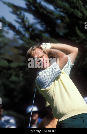 Jack Nicklaus est en compétition dans le tournoi de golf de la Californie. Banque D'Images