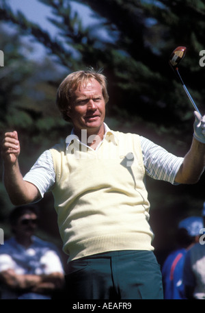 Jack Nicklaus est en compétition dans le tournoi de golf de la Californie. Banque D'Images