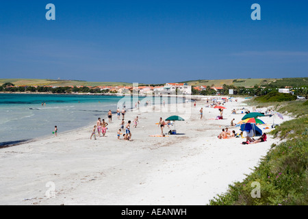 Scène de plage Péninsule de Sinis Sardaigne Italie Banque D'Images